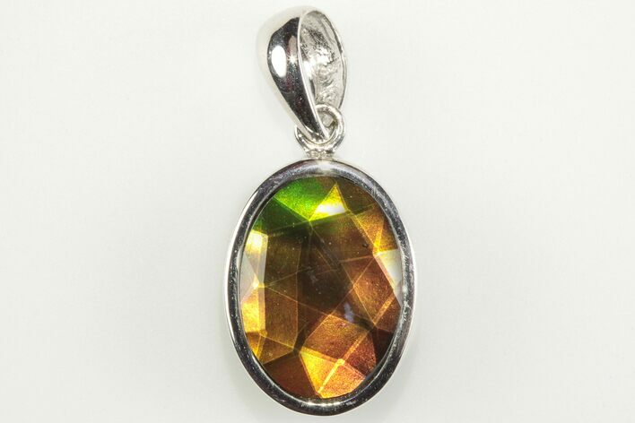 Colorful Ammolite (Fossil Ammolite Shell) Pendant With BC Jade #205942